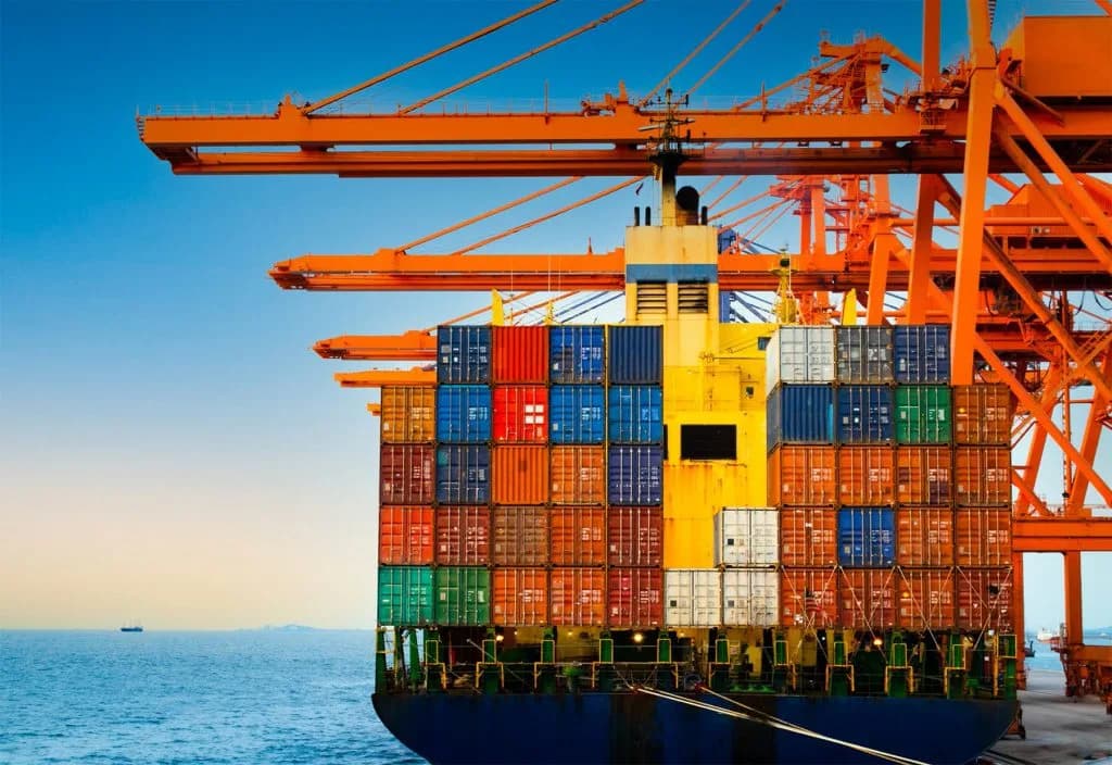 Container vessel at port